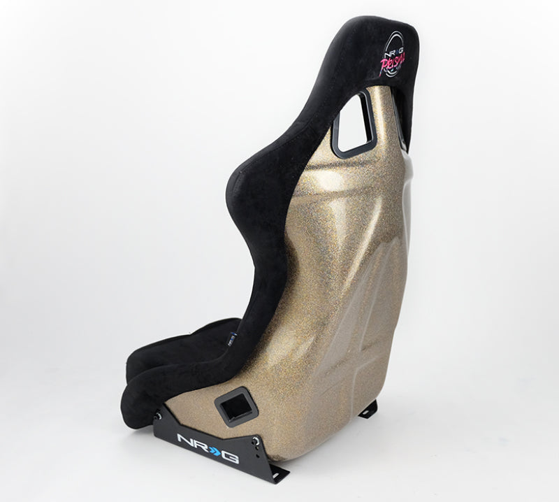 NRG FRP Bucket Seat ULTRA Edition - Large (Black Alcantara/Gold Glitter Back)