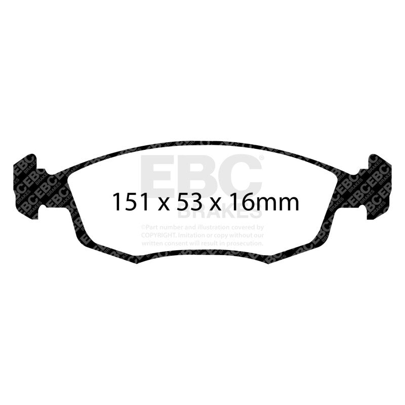 EBC 11+ Fiat 500 1.4 (ATE Calipers) Greenstuff Front Brake Pads