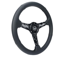 Load image into Gallery viewer, NRG Reinforced Black Perforated Leather Steering Wheel 350mm / 1.5in Deep w/ Goal Digger Blk Stitch