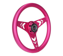 Load image into Gallery viewer, NRG Aluminum Steering Wheel 330mm - Arow Cutout - Ergonomic Grip - Anadized Pink