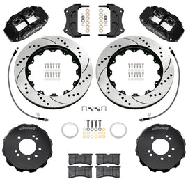 Wilwood 99-02 Nissan Skyline Superlite 6R Front BBK w/ 14.00in D/S Rotors & Flexlines - Black