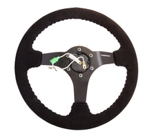 Load image into Gallery viewer, NRG Reinforced Steering Wheel (350mm / 3in. Deep) Blk Suede w/Blk BBall Stitch (Odi Bakchis Edition)