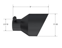 Load image into Gallery viewer, MBRP Black-Coated Tip 2.5in ID, 5in OD Out, 8in Length, Angle Cut, Dual Wall