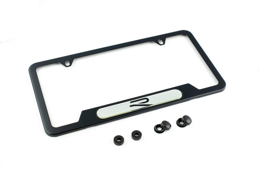 Genuine VW New R Black Stainless Steel License Plate Frame