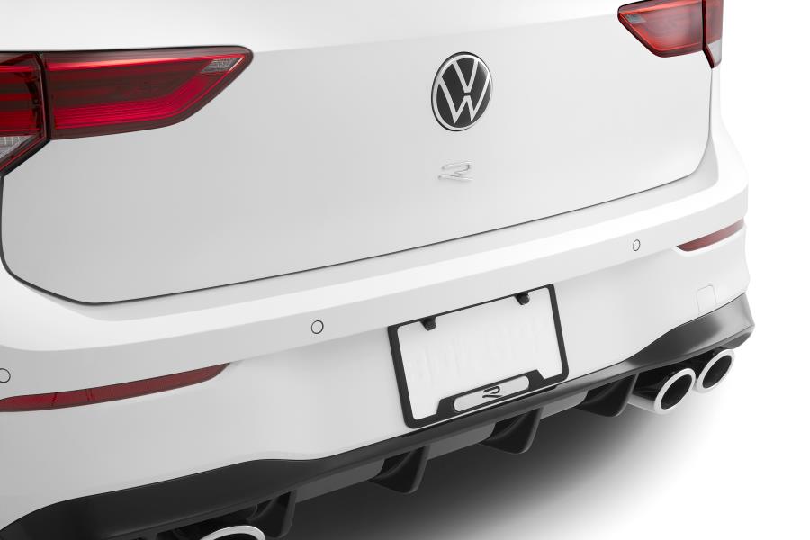 Genuine VW New R Black Stainless Steel License Plate Frame