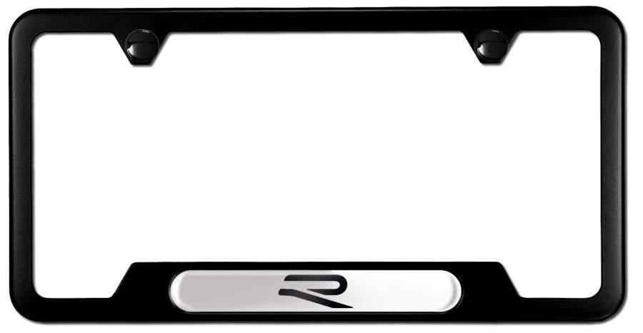 Genuine VW New R Black Stainless Steel License Plate Frame