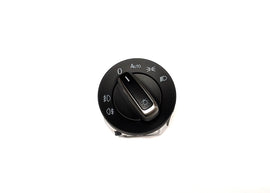 OEM European Headlight Switch - VW Mk5 GTI, Rabbit, Jetta, GLI w/ Auto Function, Black/Aluminum