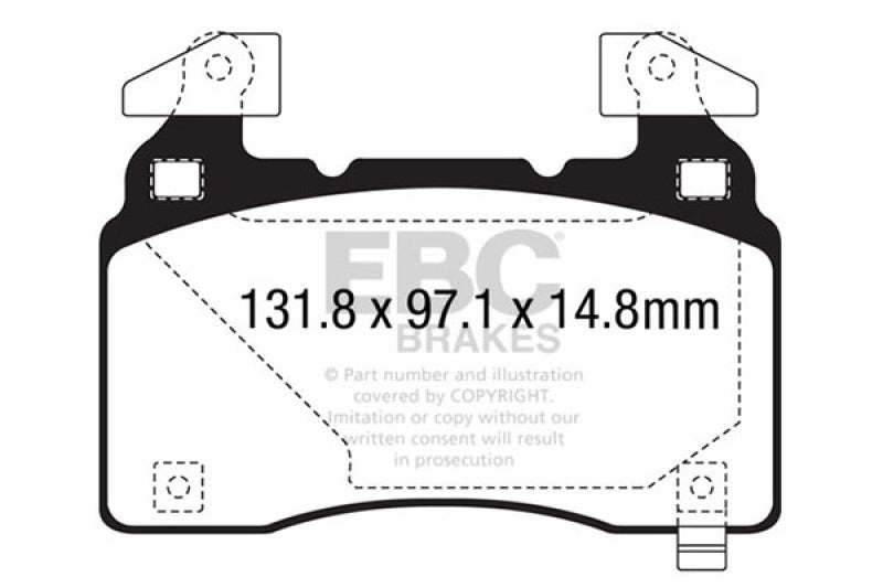 EBC 12+ Tesla Model S Electric Greenstuff Front Brake Pads