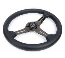 Load image into Gallery viewer, NRG Light Weight Gaming Steering Wheel - 350mm 3 Black Chrome Silver Spokes Perforated Leather