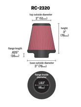 Load image into Gallery viewer, K&amp;N Universal Air Filter 1-13/16in FLG / 3in Bottom / 2in Top / 3in Height