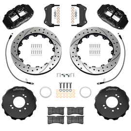 Wilwood 99-02 Nissan Skyline Superlite 6R Front BBK w/ 12.88in D/S Rotors & Flexlines - Black