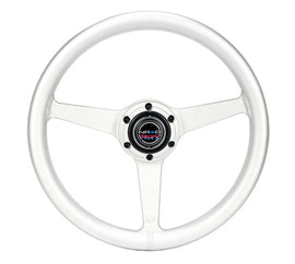 NRG Aluminum Steering Wheel 330mm - Heritage Solid Spoke - Ergonomic Grip - Anadized Silver