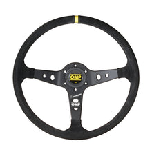 Load image into Gallery viewer, OMP Corsica Steering Wheel - Black Suede/Black Anodized Spokes