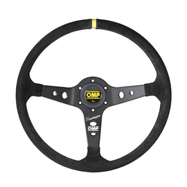 OMP Corsica Steering Wheel - Black Suede/Black Anodized Spokes