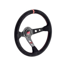Load image into Gallery viewer, OMP Corsica Steering Wheel - Black Suede/Red