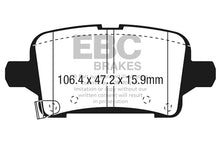 Load image into Gallery viewer, EBC 2016+ Chevrolet Malibu 1.5L Turbo (Elec PB) Greenstuff Rear Brake Pads