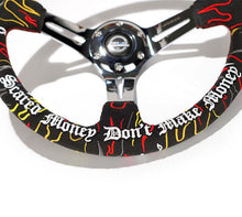 Load image into Gallery viewer, NRG Reinforced Steering Wheel R Litteral Sig 3in Deep/5mm Chrome Spoke - Blk Alcantara w/ Red Stitch