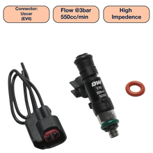 Load image into Gallery viewer, DeatschWerks Universal 550cc Single Fuel Injector / 48mm Length / 14mm O-Ring Seals