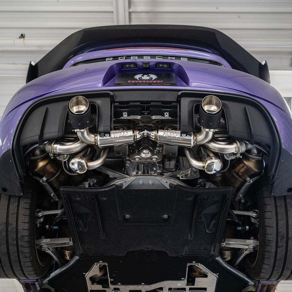 Fabspeed Porsche 718 GT4 RS Titanium Valvetronic X-Pipe Cat-Back Exhaust System