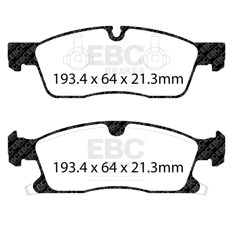 EBC 16-21 Jeep Grand Cherokee 3.6L Extra Duty Front Brake Pads
