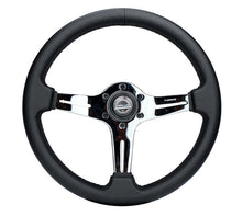 Load image into Gallery viewer, NRG Light Weight Gaming Steering Wheel - 350mm 3 Chrome Silver Spokes Perforated Leather