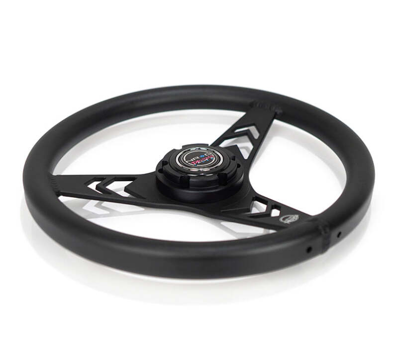 NRG Aluminum Steering Wheel 330mm - Arow Cutout - Ergonomic Grip - Anadized Black