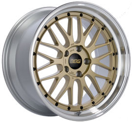 BBS LM 19x8.5 5x112 ET32 PFS Gold Center Diamond-Cut Rim Wheel PFS/Clip Req
