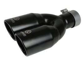 aFe Takeda 304 Stainless Steel Clamp-on Exhaust Tip Black 2-1/2ininlet x 3-1/2in Outlet X 12in L
