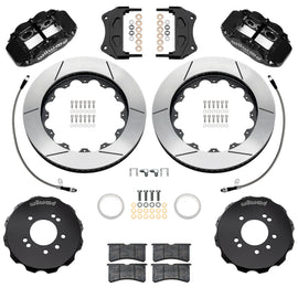 Wilwood 99-02 Nissan Skyline Superlite 6R Front BBK w/ 14in Slotted Rotors & Flexlines - Black