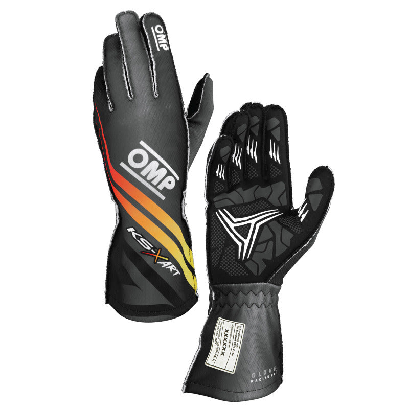 OMP KS-X ART GLOVES my2025 FIA 8877-2022 BLACK/YELLOW/RED SZ XL