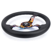 Load image into Gallery viewer, NRG Light Weight Gaming Steering Wheel - Splitz NeoChrome Silver Spokes Perforated Leather