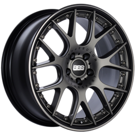 BBS CH-RII 21x9.5 5x112 ET30 PFS Platinum Center Black Rim SS Rim Protector Wheel w/Motorsport Etch