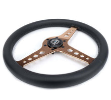 Load image into Gallery viewer, NRG Light Weight Gaming Steering Wheel - Driftz 350mm 3 Rose Gold Spokes Perforated Leather