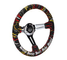 Load image into Gallery viewer, NRG Reinforced Steering Wheel R Litteral Sig 3in Deep/5mm Chrome Spoke - Blk Alcantara w/ Red Stitch
