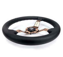 Load image into Gallery viewer, NRG Light Weight Gaming Steering Wheel - Splitz 350mm 3 Rose Gold Spokes Slits - Leather