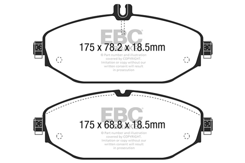 EBC 15+ Mercedes-Benz C300 (W205) 2.0 Turbo Ultimax2 Front Brake Pads