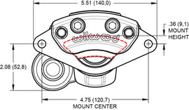 Wilwood caliper EPB .157-.393 rotor L/H ANO W/HT motor