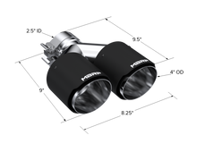 Load image into Gallery viewer, MBRP Universal Carbon Fiber Dual Tip 4in OD/2.5in Inlet