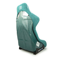 Load image into Gallery viewer, NRG FRP Bucket Seat - 20 Year Anniversary - Microfiber Green w/ White Stripes &amp; Arrow Design - Large