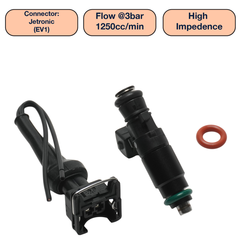 DeatschWerks Universal 1250cc Single Fuel Injector / 48mm Length / 14m ...