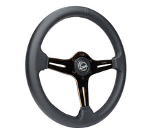 Load image into Gallery viewer, NRG Light Weight Gaming Steering Wheel - Blitz 350mm 3 Rose Gold Spokes Slits - Leather - No Dish