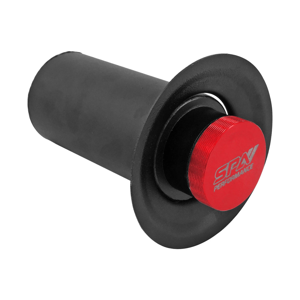 SPA Turbo Power Steering Tank Firewall Mount (Right Inlet) + Remote Fill Tank - Red Cap
