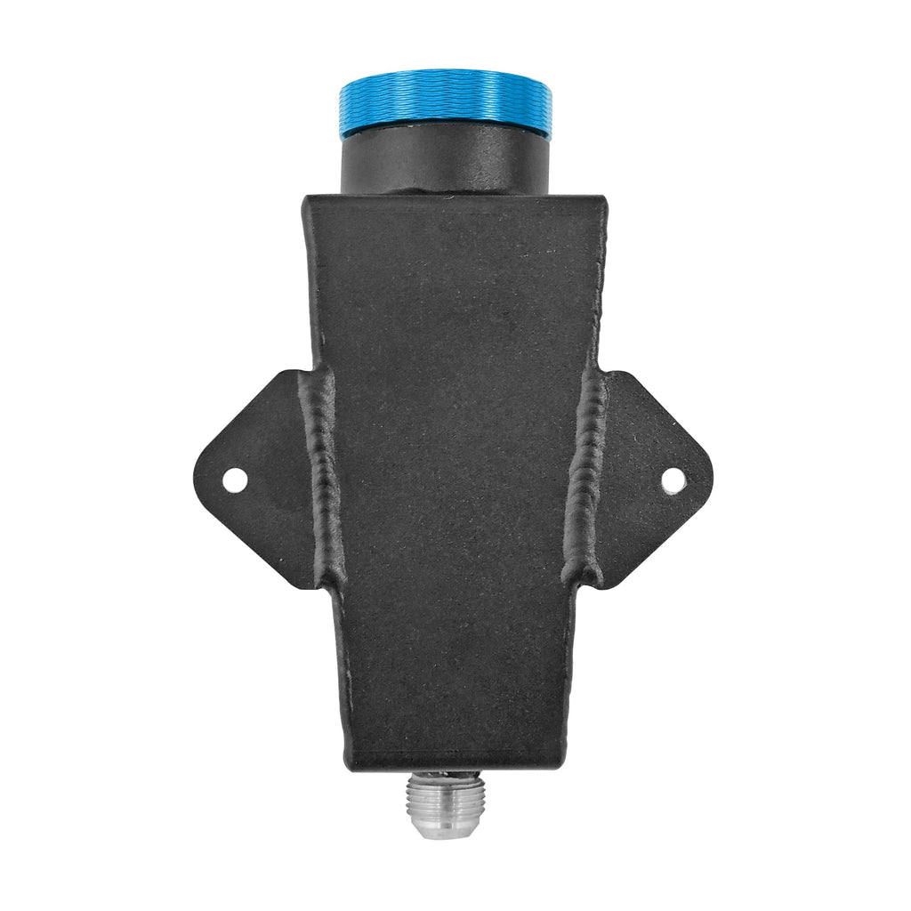 SPA Turbo Power Steering Tank Firewall Mount (Right Inlet) + Remote Fill Tank - Blue Cap