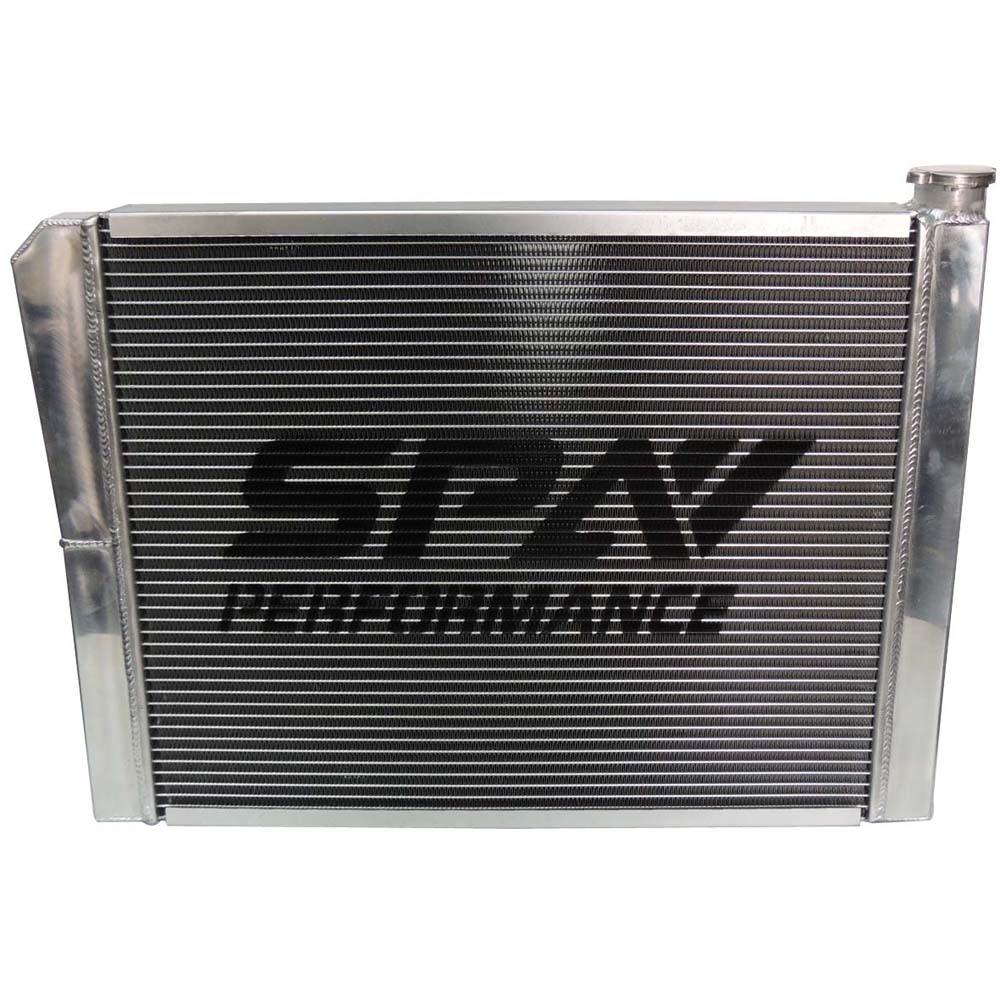 SPA Turbo Lightweight Late Model Radiator - Double Pass - 26.8" x 19.6" + Remote Fill Tank - Red Cap