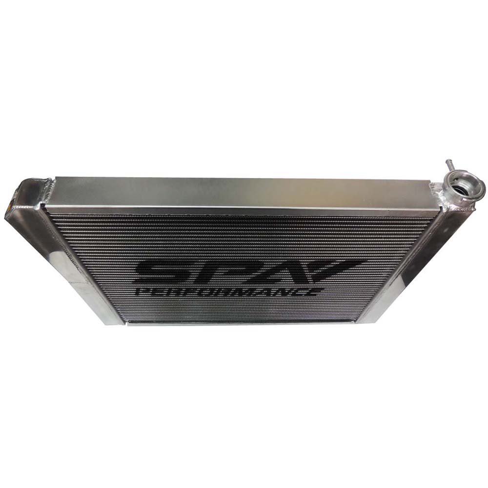 SPA Turbo Lightweight Late Model Radiator - Double Pass - 26.8" x 19.6" + Remote Fill Tank - Red Cap