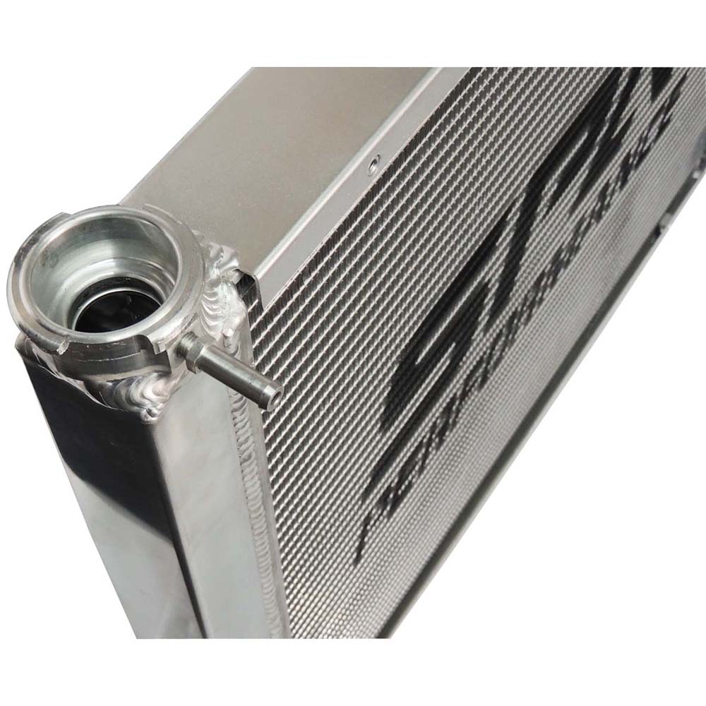 SPA Turbo Lightweight Late Model Radiator - Double Pass - 26.8" x 19.6" + Remote Fill Tank - Blue Cap