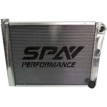 Load image into Gallery viewer, SPA Turbo Lightweight Late Model Radiator - Double Pass - 26.8" x 19.6" + Remote Fill Tank - Blue Cap