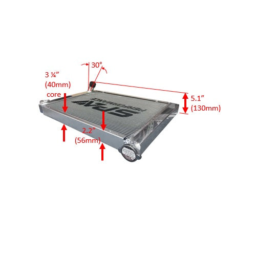 SPA Turbo Lightweight Late Model Radiator - Double Pass - 26.8" x 19.6" + Remote Fill Tank - Black Cap