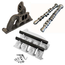 SPA Turbo VW MKIV GTI T3 Twin Scroll Top Mount Flange Turbocharger Exhaust Manifold + Cast Aluminum Intake Manifold + High Performance Camshaft set