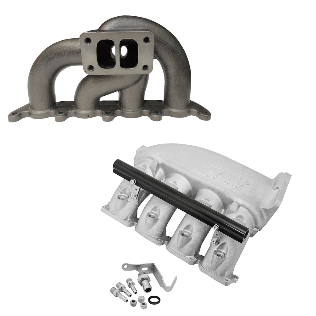 SPA Turbo VW MKIV GTI T3 twin scroll turbo manifold + Cast Aluminum Intake Manifold